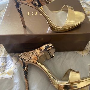 MK Gold/ Snake Heels